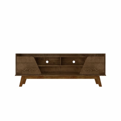 Manhattan Comfort Mid-Century Modern Marcus 62.99 TV Stand with Solid Wood Legs in  Matte Black