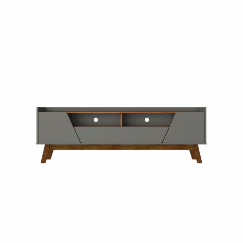 Manhattan Comfort Mid-Century Modern Marcus 70.86 TV Stand with Solid Wood Legs in Matte Black Manhattan Comfort Mid-Century Modern Marcus 70.86 TV Stand with Solid Wood Legs in Matte Black