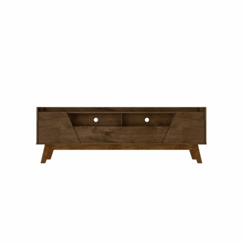 Manhattan Comfort Mid-Century Modern Marcus 70.86 TV Stand with Solid Wood Legs in Matte Black Manhattan Comfort Mid-Century Modern Marcus 70.86 TV Stand with Solid Wood Legs in Matte Black