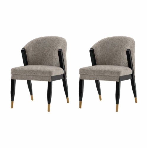 Manhattan Comfort Modern Ola Boucle Dining Chair in Grey- Set of 2 Manhattan Comfort Modern Ola Boucle Dining Chair in Grey- Set of 2