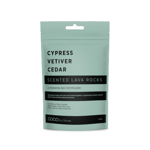 COCO by Stone Cypress Vetiver Cedar Scented Lava Rocks Perspective: front