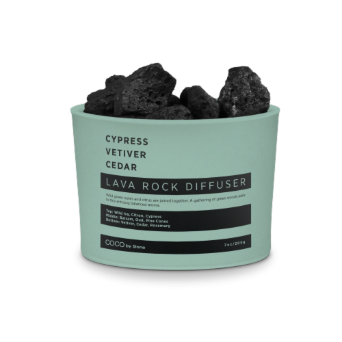 Lava Rock Diffuser Cypress Vetiver Cedar Perspective: front