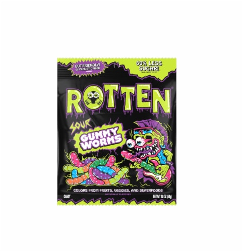 Rotten® Sour Gummy Worms Gummy Candy Perspective: front