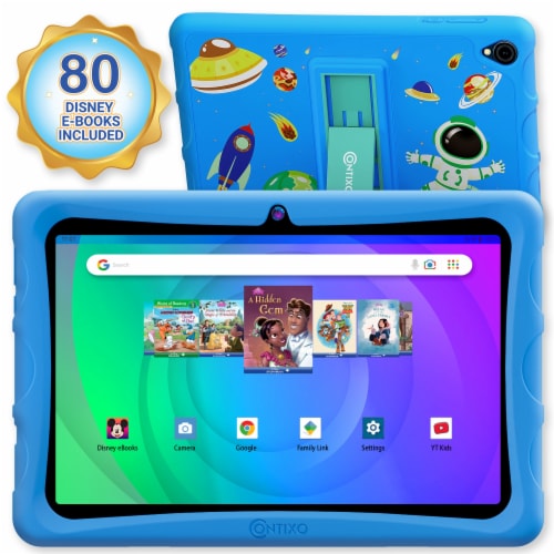 Contixo K103B 10 Android Kids Tablet 64GB, 80Disney Storybooks, Kid