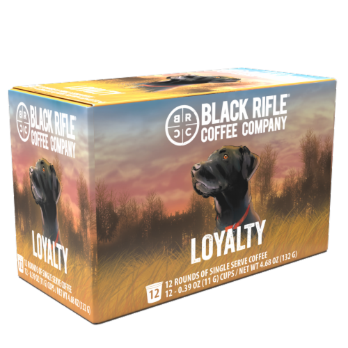 Black Rifle Loyalty Light Roast K-Cup Coffee Pods Perspective: front