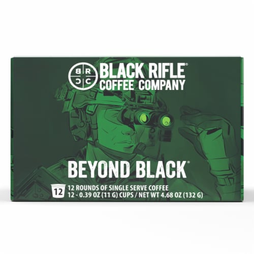 Black Rifle Coffee Company Beyond Black Dark Roast K-Cup Coffee Pods Perspective: front
