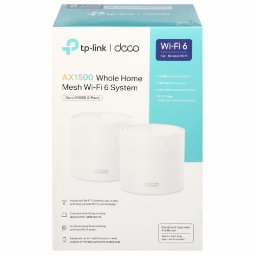 TP Link Deco™ AX1500 Whole Home Mesh Wi-Fi 6 System Perspective: front
