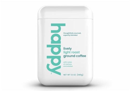happy Light Roast Ground Coffee Perspective: front