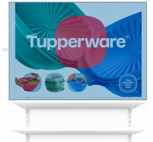 Tupperware Endcap Signage Perspective: front