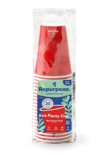 Repurpose Compostable Red Party Cups Perspective: front
