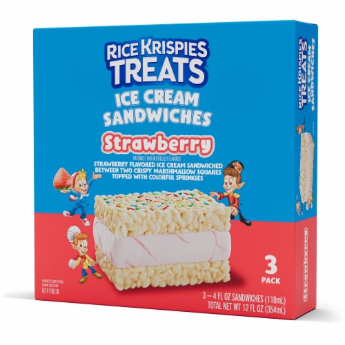 Kellogg's® Rice Krispies Treats™ Ice Cream Sandwich - Strawberry Perspective: front