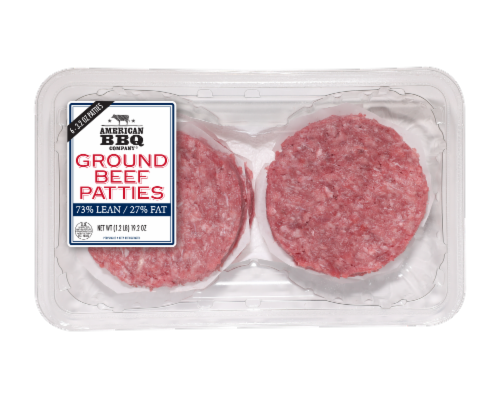 American BBQ Company® 73/27 Ground Beef Patties Perspective: front