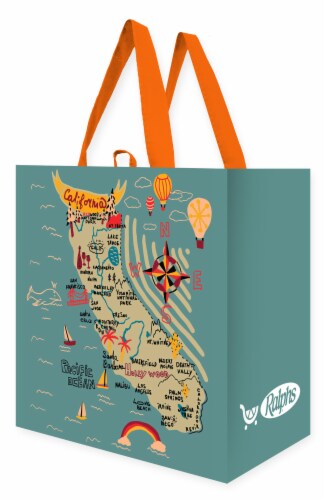 Earthwise California Map Reusable Bag Perspective: front
