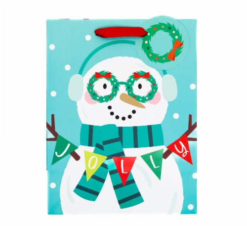 Seasonal Celebrations Snowman Banner Gift Bag Perspective: front