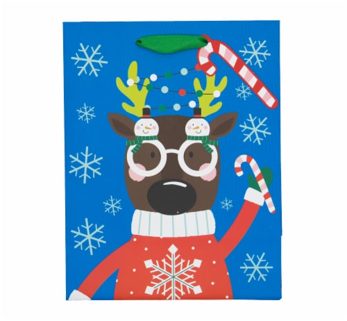 Seasonal Celebrations Reindeer Gift Bag Perspective: front