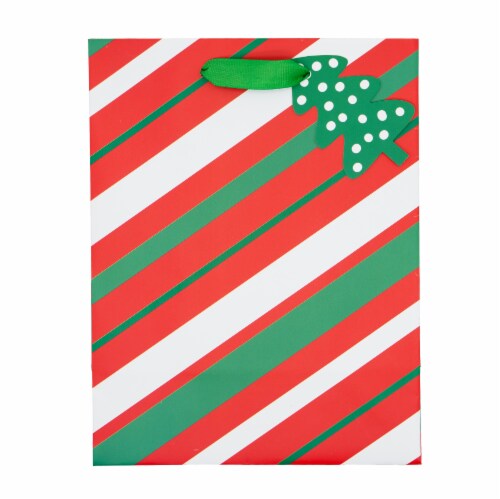 Seasonal Celebrations Bias Stripe Gift Bag Perspective: front