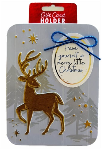 Surface Packaging Reindeer Rectangle Gift Card Holder Tin Perspective: front