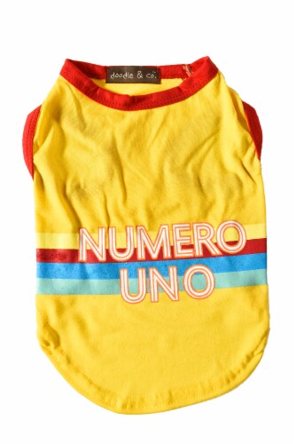 Max & Marlow Numero Uno Pet T-Shirt - Yellow Perspective: front