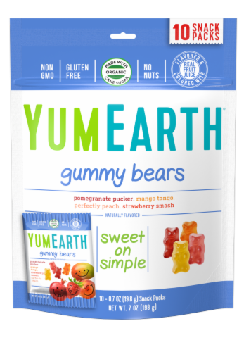 Yum Earth® Organic Gummy Bears Snack Packs Variety Bag Perspective: front