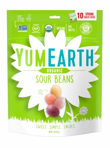 Yum Earth Organic Sour Beans Candies Perspective: front