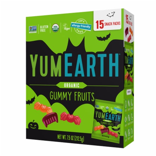 Yum Earth® Halloween Fruity Organic Gummy Candy Box Perspective: front