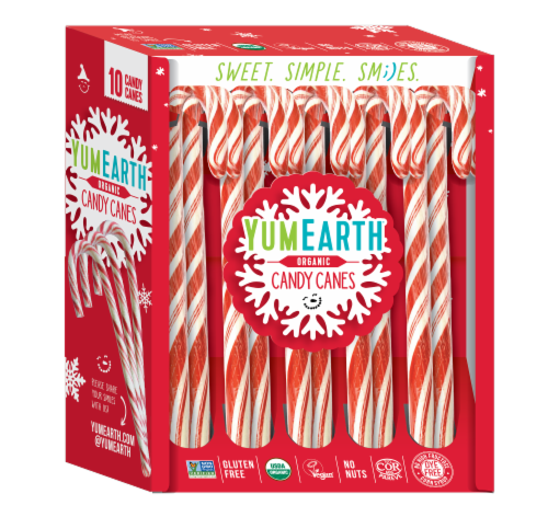 Yum Earth Holiday Organic Candy Canes Perspective: front