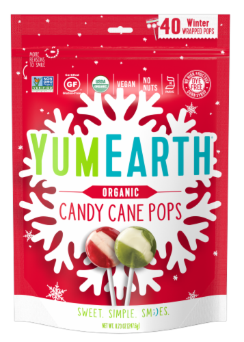 Yum Earth® Organic Candy Cane Pops Perspective: front