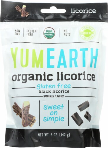 Yum Earth Organic Black Licorice Perspective: front