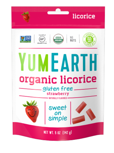 YumEarth® Gluten-Free Organic Strawberry Licorice Perspective: front