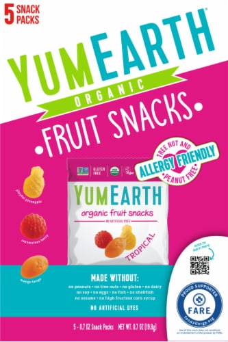 Yum Earth® Organic Tropical Fruit Snacks Perspective: front