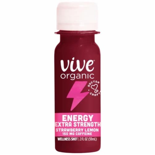 Vive Organic Energy Extra Strength Strawberry Lemon Wellness Shot Perspective: front