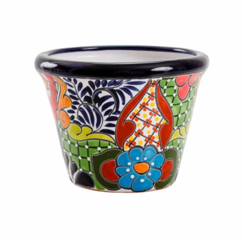 Blue Orange Pottery Small Bordeo Planter Perspective: front