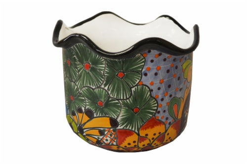 Blue Orange Pottery Large Japonesa Planter Perspective: front