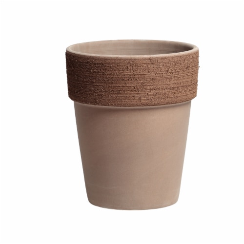 Blue Orange Pottery Tall Pot Perspective: front
