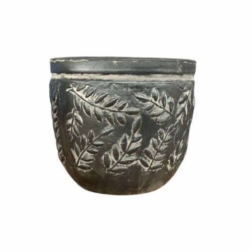 Blue Orange Pottery Matte Guia Planter Perspective: front