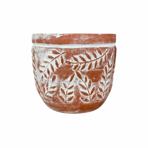 Blue Orange Pottery Guia Planter - Orange Perspective: front