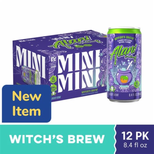 Alani Nu Minis Witch's Brew Energy Drink Cans Perspective: front