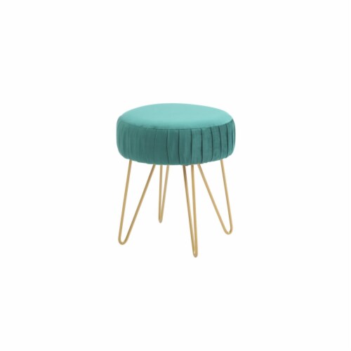 Hodedah Teal Velvet Vanity Stool 1 Kroger