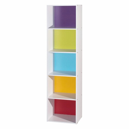 Hodedah import 5 shelf bookcase black deals