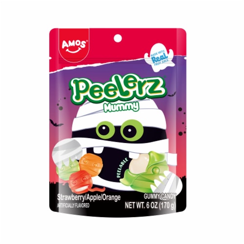 Amos® Peelerz® Gummy Mummy Standing Bag Perspective: front