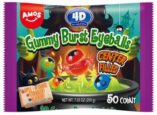Amos® 4D® Gummy Eyeball Burst Candy Pouch Perspective: front