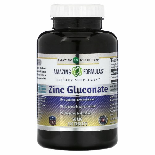 Amazing Nutrition® Amazing Formulas™ Zinc Gluconate Dietart Supplement Tablets 50mg Perspective: front
