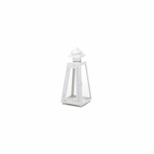 Zingz & Thingz 57071330 Echelon White Candle Lantern Perspective: front