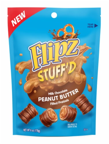 Flipz® Stuff'd Milk Chocolate Peanut Butter Filled Pretzels Perspective: front