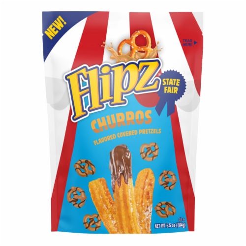 Flipz® State Fair Churro Flavored Colored Pretzels Perspective: front