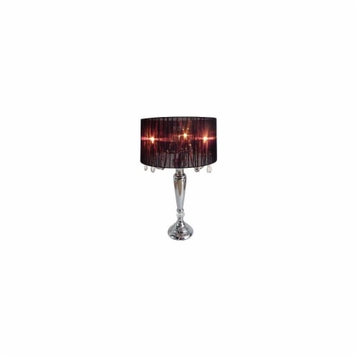 Pijnboom Sociaal Prooi Elegant Designs Trendy Sheer Black Shade Table Lamp With Hanging Crystals  Chrome Finish, 1 - Kroger