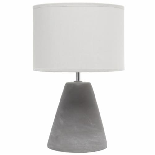 Simple Designs Concrete Pinnacle Table Lamp in Gray with Gray Shade Perspective: front