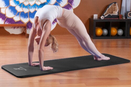 Extra Thick Yoga and Pilates Mat 1 inch Black, 1 unit - Fred Meyer