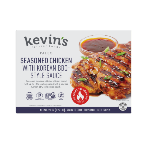 Kevin's Natural Foods Seasoned Chicken With Korean BBQ-Style Sauce, 20
