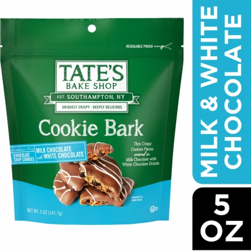 Tate's Bake Shop Cookie Bark Chocolate Chip Cookies With Milk Chocolate & White Chocolate Perspective: front